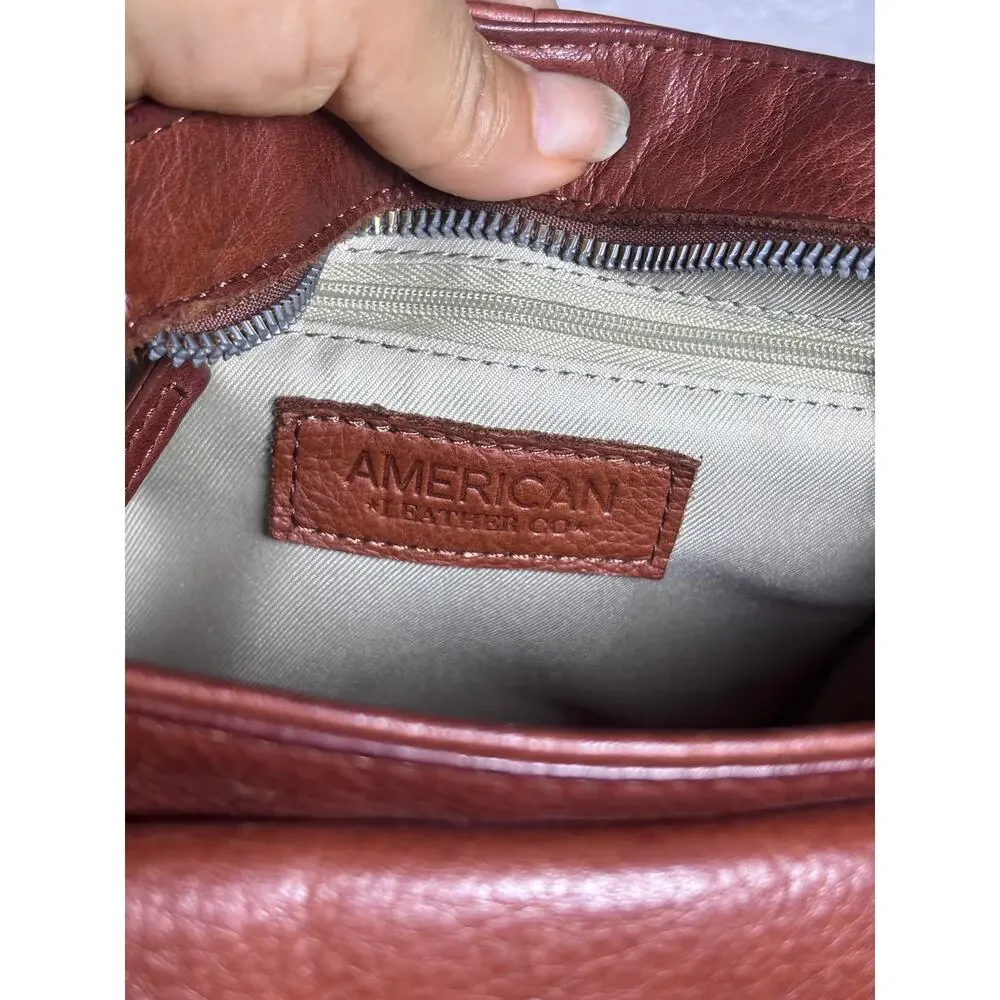 American Leather Company Small Honey Brown Leather Crossbody with Sm wallet